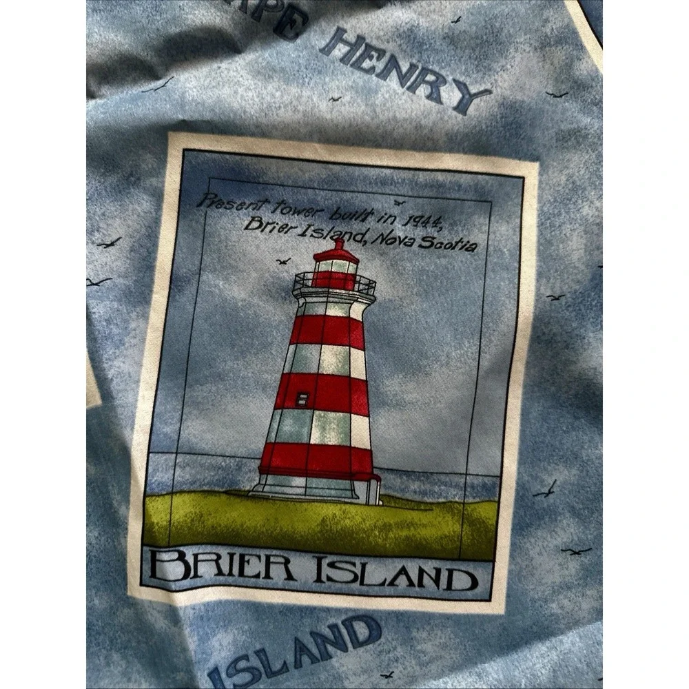 VTG Daisy Kingdom Lighthouse Cape Cod Nautical Blue Coastal Shower Curtain